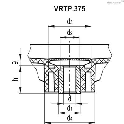 EG VOLANTE TECNOPOLIMERO Ø160 VRTP.160-A14 78711-R