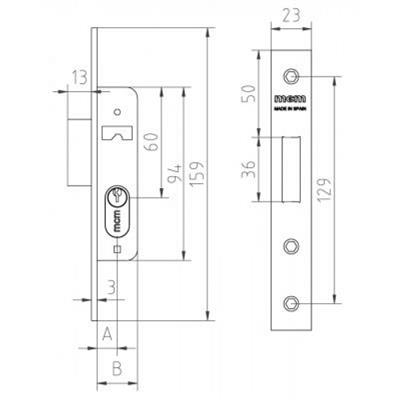 CERRAJA MCM EMBUTIR 1549 14MM
