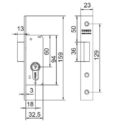 CERRAJA MCM EMBUTIR 1649 21MM