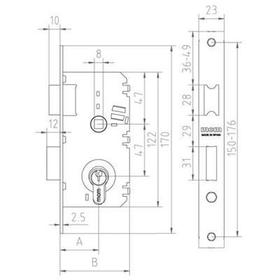 CERRAJA MCM EMBUTIR 2501 A-0-60A311 60MM