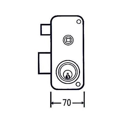 CERRAJA MCM SOBREPONER 2556B PERA 70MM DCHA.