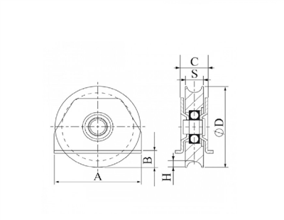POLEA 30X150MM Ø20MM CON SOPORTE (24150)