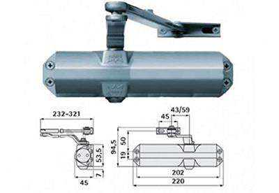 CIERRAPUERTA B. NORMAL  TS-68 PLATA 66470101