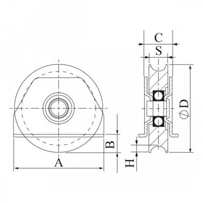 POLEA 30X80MM Ø20MM CON SOPORTE (24080)