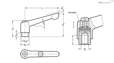 EG EMPUÑADURA GRAD. HEMBRA GN 300.1-92-M12-SW