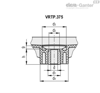 EG VOLANTE TECNOPOLIMERO Ø100 VRTP.100-A10 78511-R