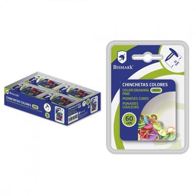 CHINCHETAS COLORES (60 UDS) BISMARK 328064
