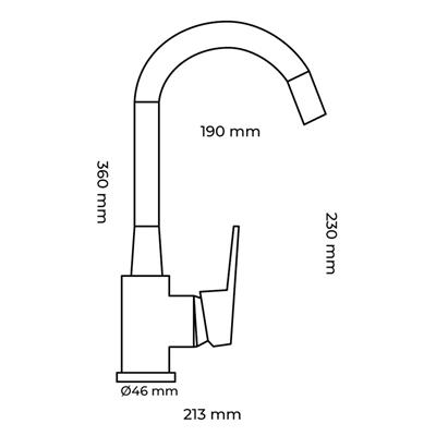 GRIFO COCINA MONOMANDO FLEXIBLE BAIONA NEGRO(01155