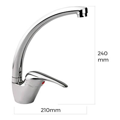 GRIFO MONOMANDO COCINA CAÑO ALTO (01164)