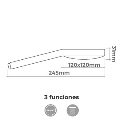 MANGO DUCHA SQUARE 3 FUNCIONES COLOR CROMO (01332)