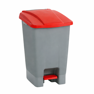 CONTENEDOR C/PEDAL 70L TAPA ROJA MAYA (04309)