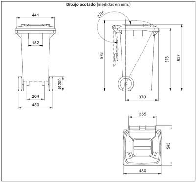 CONTENEDOR PLASTICO 120L ROJO (04005)