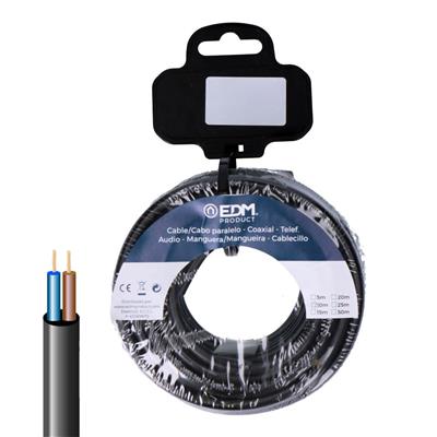 CABLE MANGUERA TUBULAR  2X1,5MM 20M NEGRA (28313)