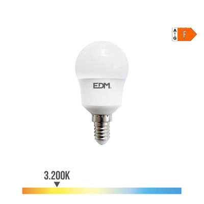 BOMBILLA ESFERICA LED E14  8,5W LUZ CALIDA (98723)