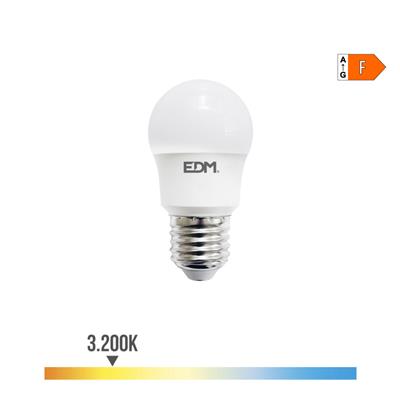 BOMBILLA ESFERICA LED E27  8,5W LUZ CALIDA (98724)