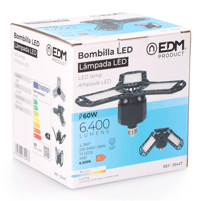 BOMBILLA "LEAF" LED E27 60W 6400Lm LUZ FRIA(35447)