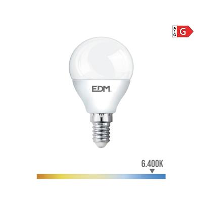BOMBILLA ESFERICA LED E14 5W LUZ FRIA (98322)