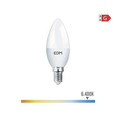 BOMBILLA VELA LED E14 5W LUZ FRIA (98328)