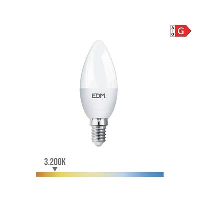 BOMBILLA VELA LED E14 5W LUZ CALIDA (98329)