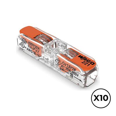 CONECTOR RAP.EN LINEA+PALANCA 2 VIAS 10UD (E63136)