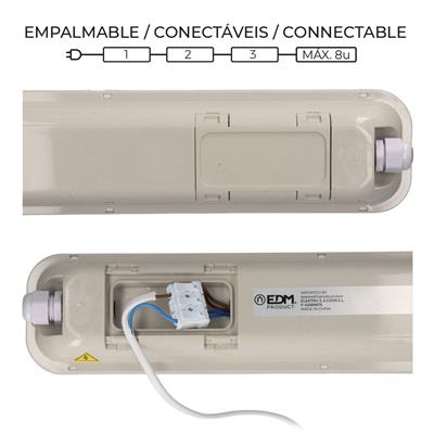 REGLETA ESTANCA LED 48W 6500K LUZ FRIA 148CM(31412