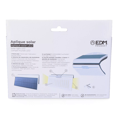 APLIQUE SOLAR 6W 430LM C/SENSOR  BLANCO (31848)