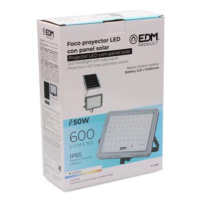 FOCO PROYECTOR SOLAR SLIM 50W 600LM 6.500K (31856)