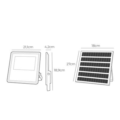 FOCO PROYECTOR SOLAR SLIM 50W 600LM 6.500K (31856)