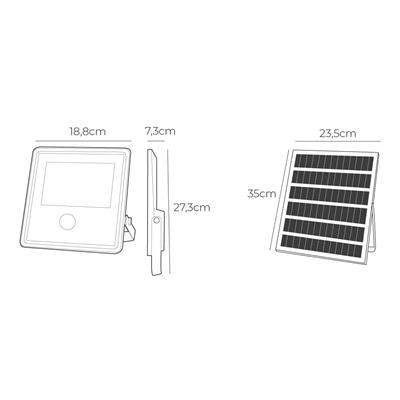 FOCO PROYECTOR SOLAR C/SENSOR 100W 6.500K (31862)