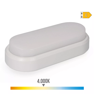 APLIQUE EXT. LED OVAL 18W Ø23CM LUZ DIA  (34721)