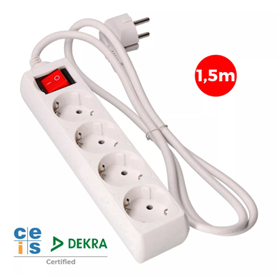 BASE MULTI.4T CABLE 1,5M 3X1,5MM+INTERR. (41010)