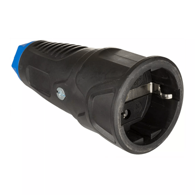 BASE AEREA CAUCHO 16A 250V IP20 NEGRA (42011)