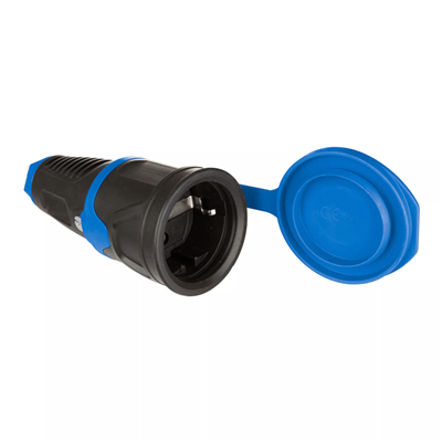 BASE AEREA CAUCHO C/TAPA 16A250V IP54 NEGRA(42012)