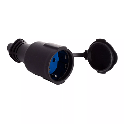 BASE AEREA CAUCHO C/TAPA 16A250V IP44 NEGRA(42016)