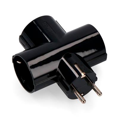 CLAVIJA 2P+T TIPO F TRIPLE 16A 250V NEGRA (40059)