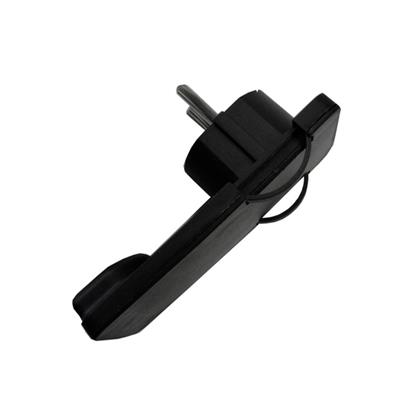 CLAVIJA 2P+T  EXTRAPLANA 16A 4,8MM NEGRA (40081)