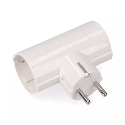ADAPTADOR DOBLE 2P+T 16A 250V BLANCO  (R40032)