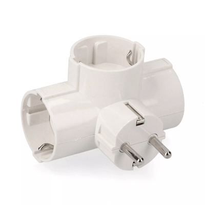 ADAPT. TRIPLE 2P+T ENTRADA LATERAL BLANCO (R40068)