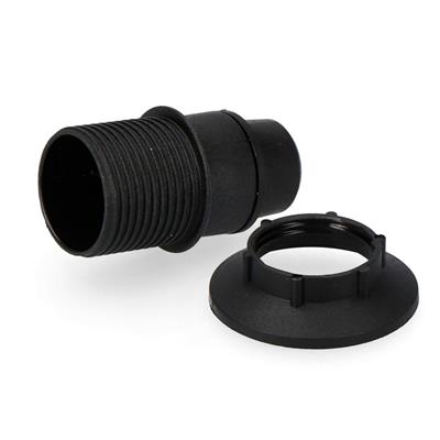PORTALAMPARAS E-14 SEMI-ROSCADO NEGRO (R44011)