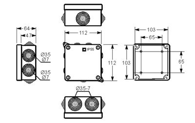 CAJA EMPALMES ESTANCA 100X100X55MM IP55 (3011)