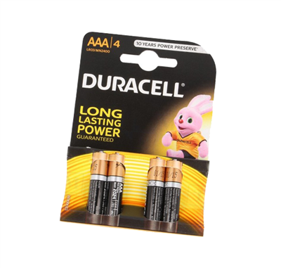 PILA ALCALINA DURACELL LR03/AAA/MN2400 1,5V (4UDS)