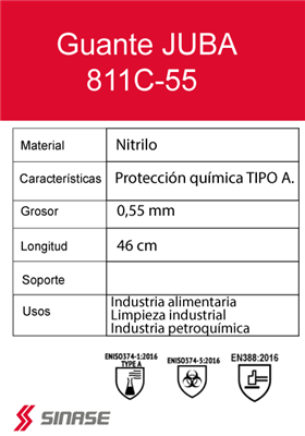 JUBA GUANTE 811C-55 INTERFACE PLUS 46CM T-9