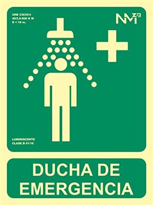 SEÑAL DUCHA DE EMERGENCIA 21X30CM B14107