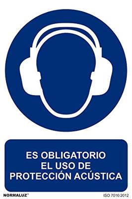 CARTEL OBLIGAT.USO PROTEC.ACUSTICA 21X30CM RD20015