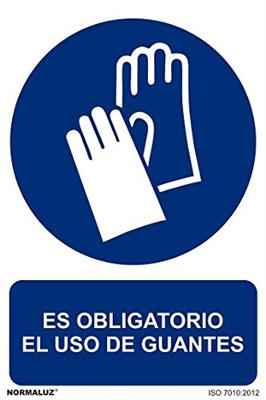 CARTEL OBLIGATORIO USO GUANTES 21X30CM RD20003