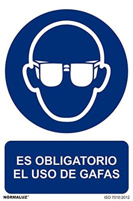 CARTEL OBLIGATORIO USO GAFAS 21X30CM RD20002