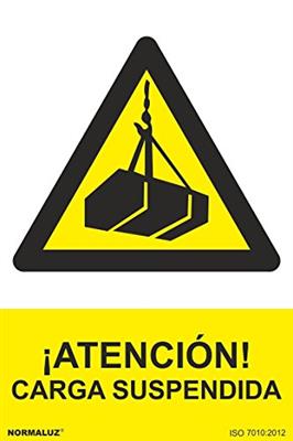 CARTEL ATENCION CARGA SUSPENDIDA 21X30CM RD30005