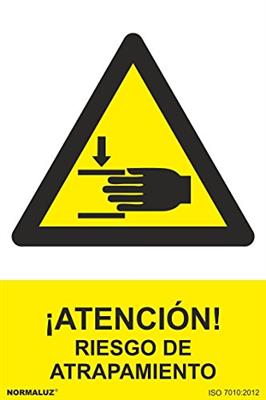 SEÑAL PELIGRO RIESGO ATRAPAMIENTO 21X30CM RD30010