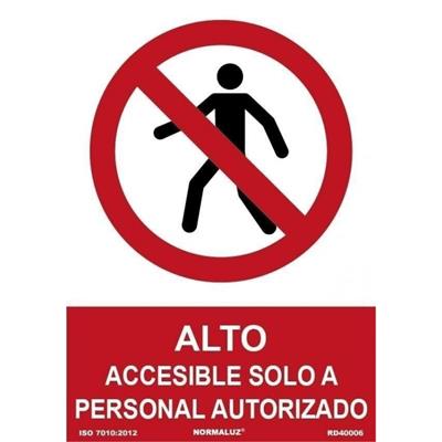 CARTEL ALTO SOLO PERSONAL AUTORIZADO 21X30 RD40006
