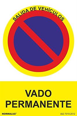 SEÑAL VADO PERMANENTE 21X30CM RD40048